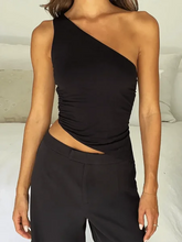 Trendy Asymmetrical Women's Sexy Single Shoulder Top - Himpall